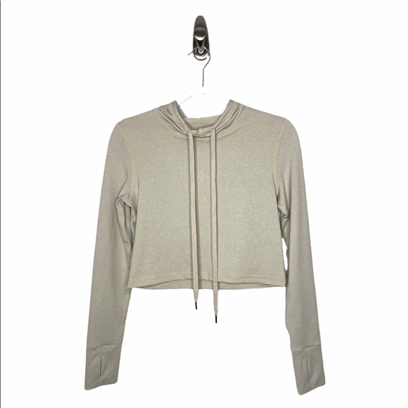 BuffBunny Collection | Jasmine Cropped Hoodie Nude/Tan Medium - Picture 3 of 7
